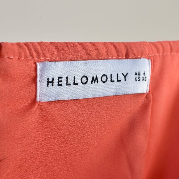 Hello Molly Tie Back Coral Mini Dress - XS - Picture 10 of 10